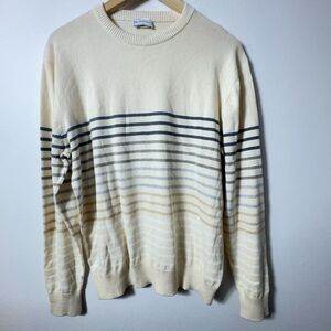 Maus & Hoffman Sweater Pullover Striped Mens Sz M Pima Cotton Classic